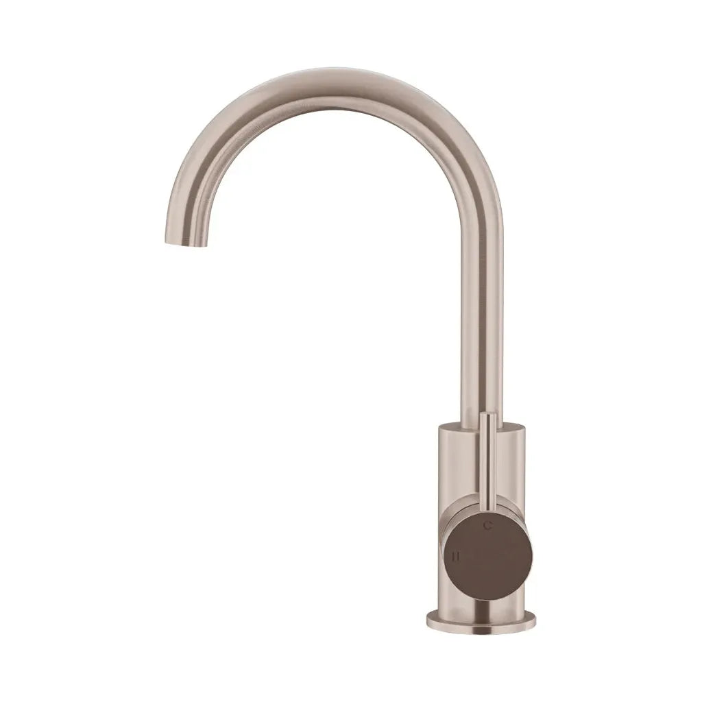 Round Gooseneck Basin Mixer with Cold Start