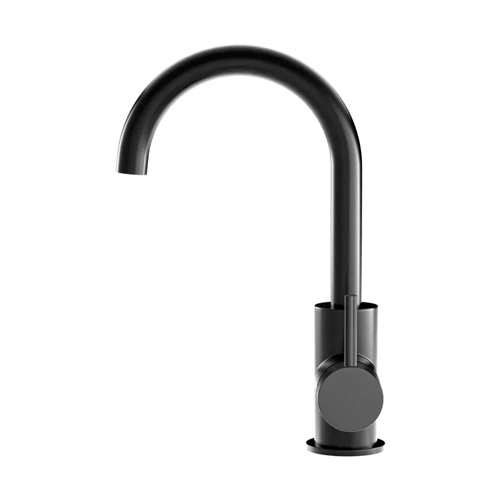 Round Gooseneck Basin Mixer with Cold Start