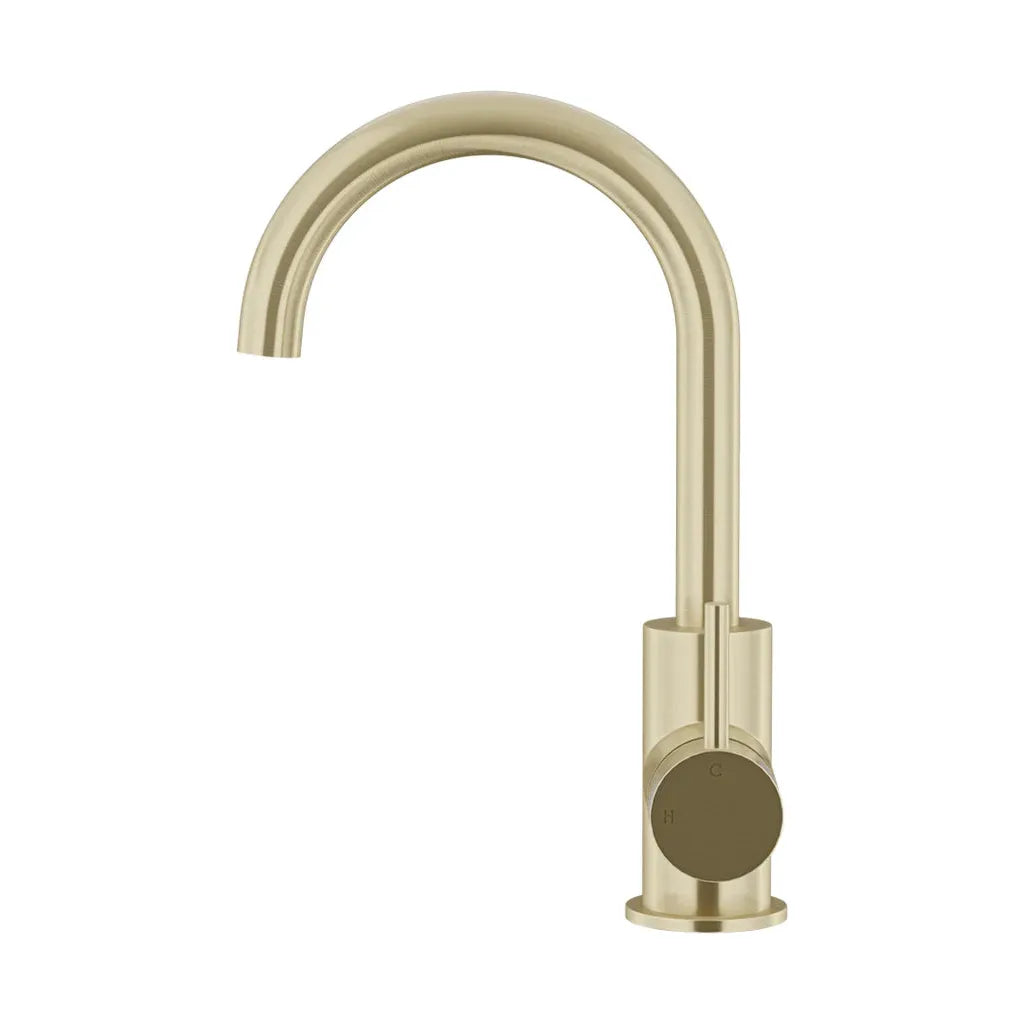 Round Gooseneck Basin Mixer with Cold Start