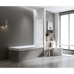 Stacey Fully-Frameless Fixed Over-Bath Shower Screen - Shiny Gold