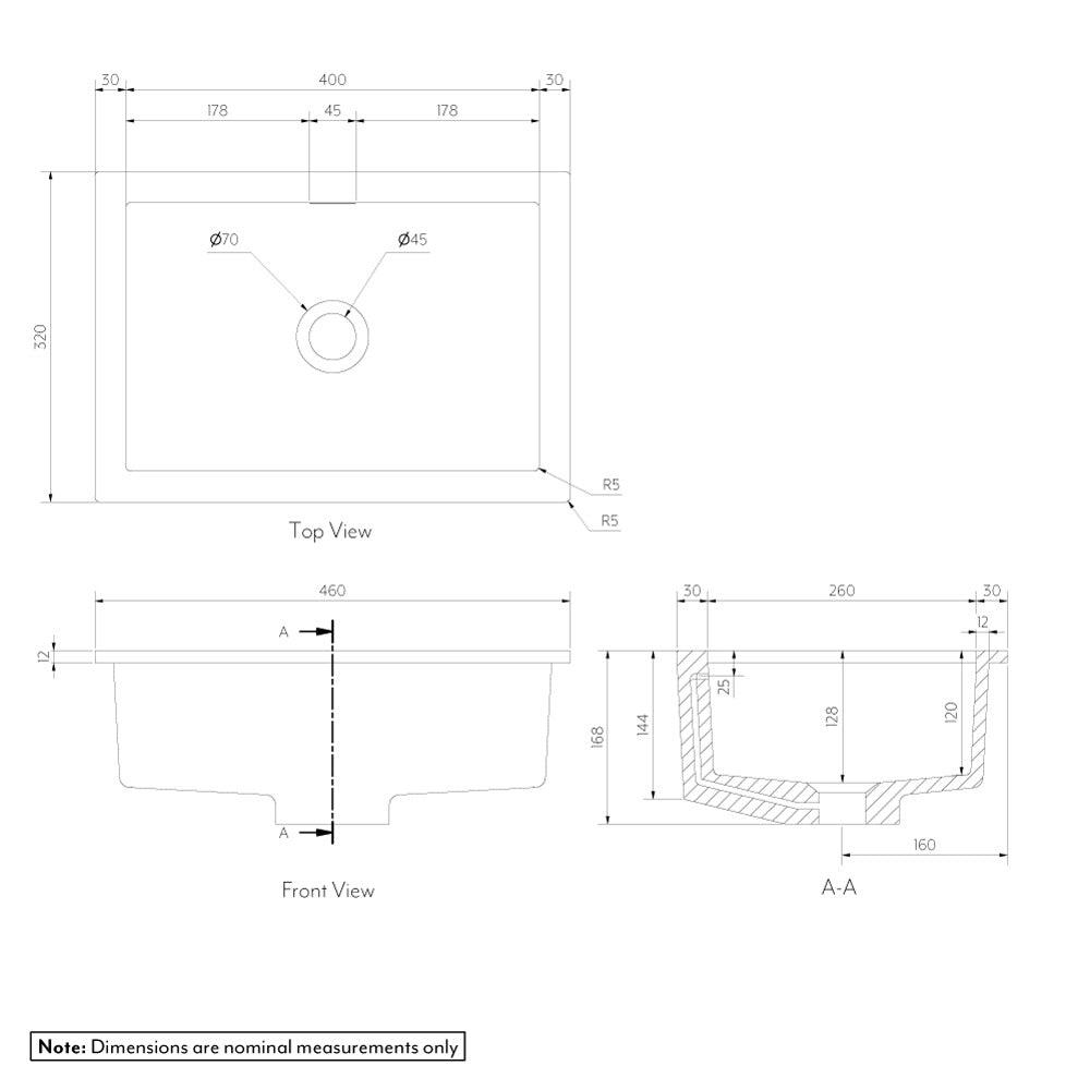 Zuri Rectangle Undercounter Basin