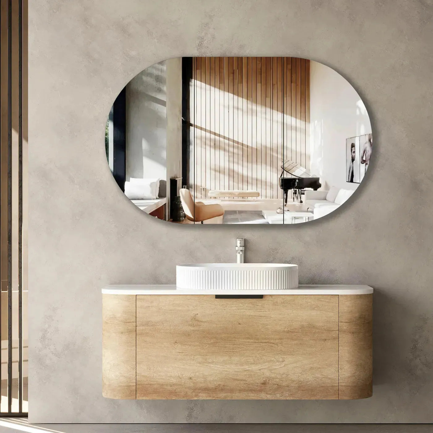 Bondi Oak curve vanity