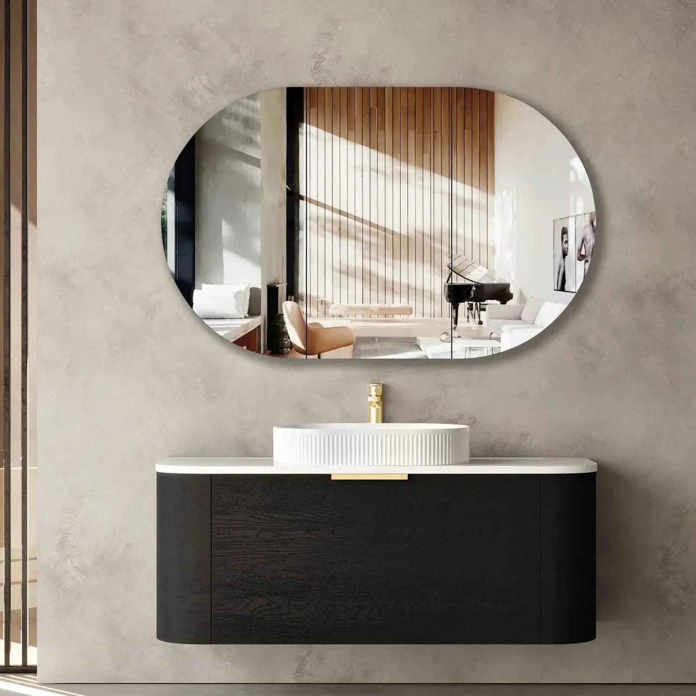 Bondi Oak curve vanity