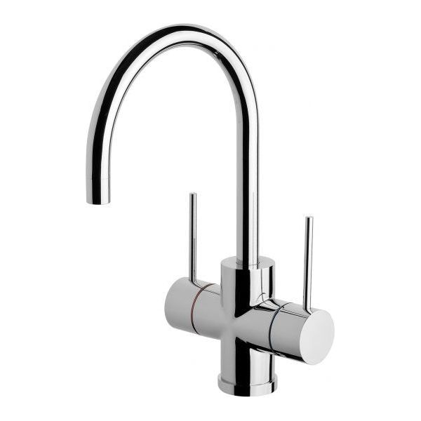 Vivid Slimline Twin Handle Sink Mixer 160mm Gooseneck