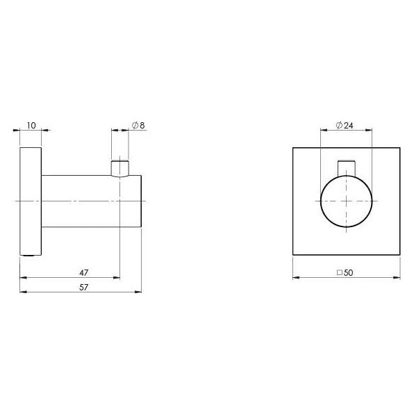 Radii Robe Hook Square Plate