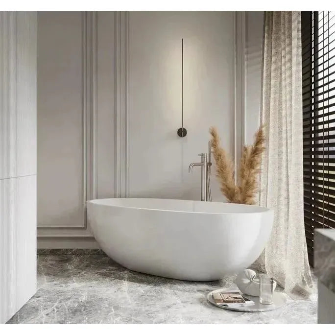 Egg Shape Freestanding Bath Matte White