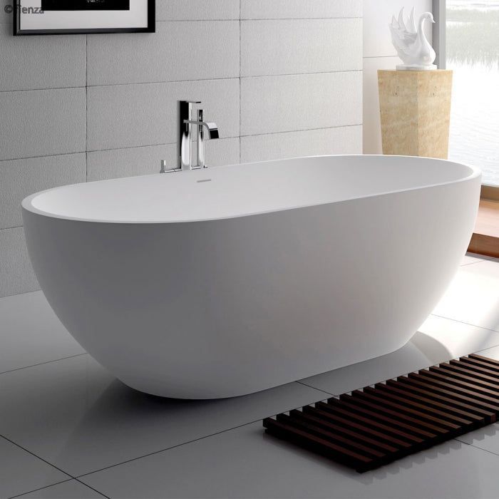 Nero 1400mm Matte White Stone Bath