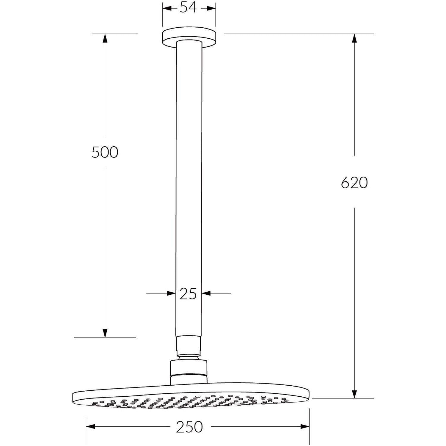 Calibre Vertical Shower 500mm