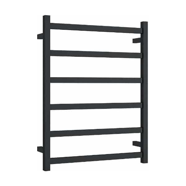 Matt Black Straight Square Ladder Heated Towel Rail