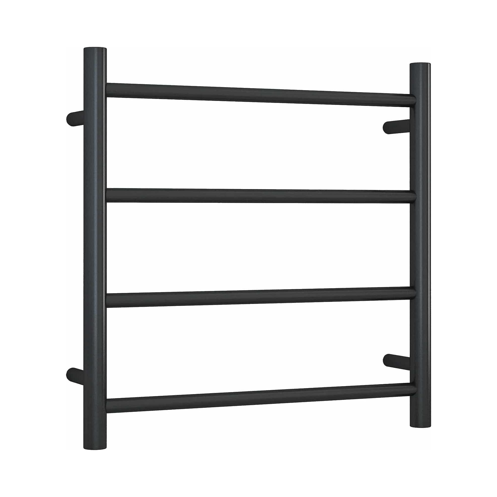 Matt Black Straight Round Ladder Heated Towel Rail