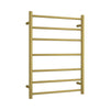 Brushed Gold Straight Round Ladder Heated Towel Rail