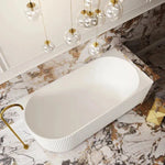 V Groove Fluted corner back to wall bath tub