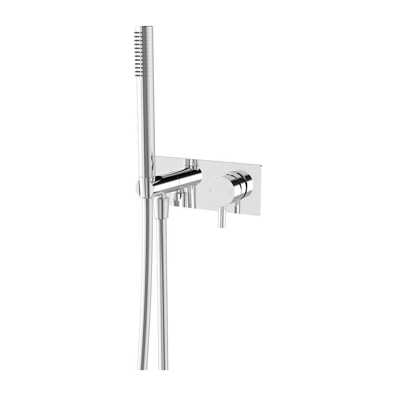 Axus Pin Shower Mixer and Handshower with Plate