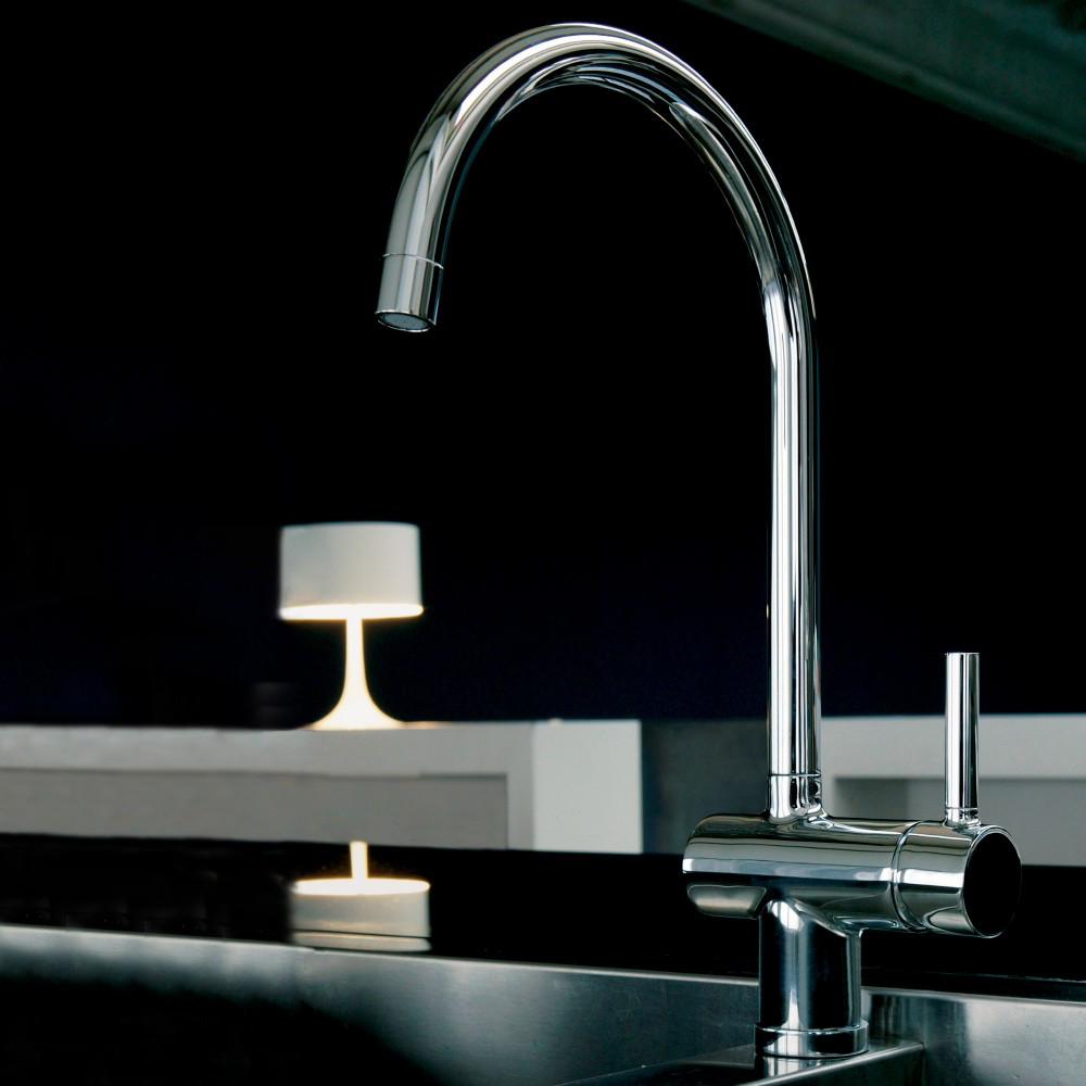 Pan Sink Mixer With High Arch Spout