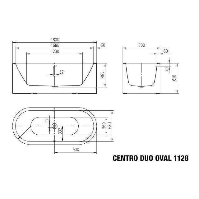 KALDEWEI Meisterstück Centro Duo Oval 1800 x 800 x 470