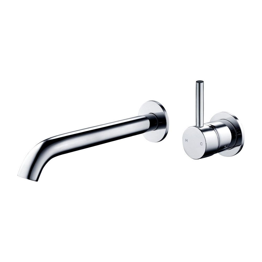 Axus Pin Lever Wall Mount Basin/Bath Mixer 2 plates - lever up - 220mm spout