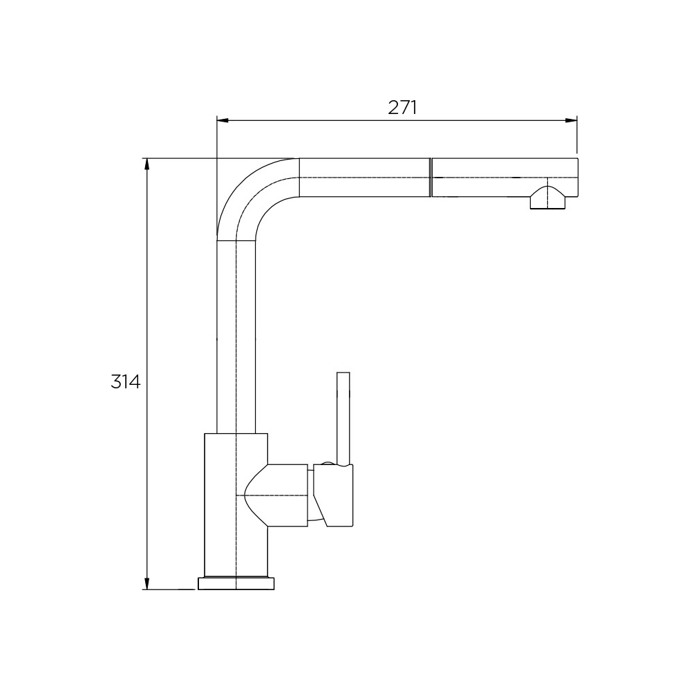 Axus Pin Kitchen Mixer with Pull-out Spray