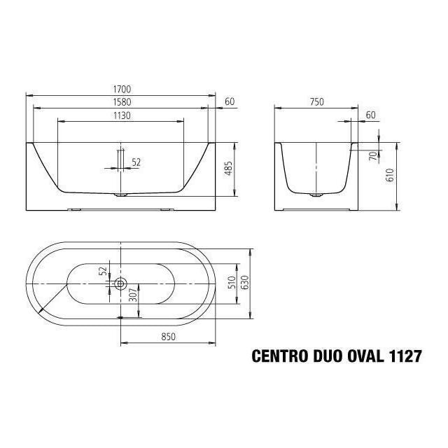 KALDEWEI Meisterstück Centro Duo Oval 1700 x 750 x 470