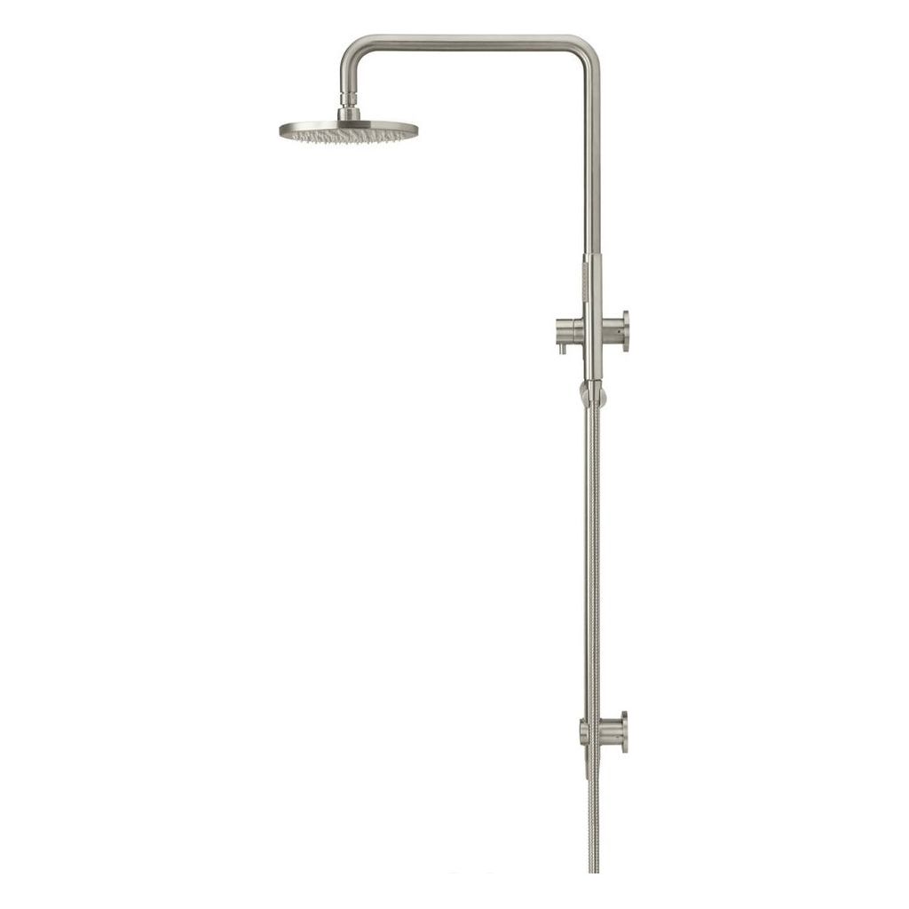 Round Combination Shower Rail, 200mm Rose, Single Function Hand Shower